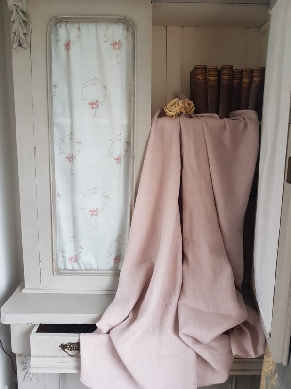 Antiqued Rosa2- Blush Tumbled linen- Rose and Foxgloves
