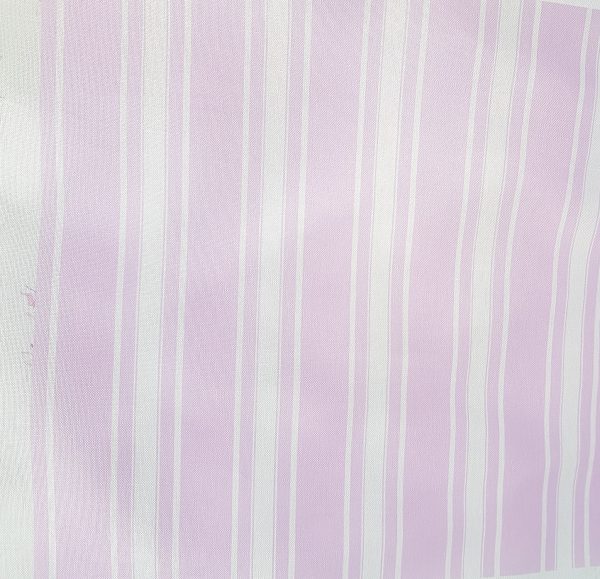 Chantilly- Lilac Grainsack Stripe Linen Fabric on an Ivory Base Gorgeous Lilac and Ivory Grainsack stripe co-ord for our Chantilly Lilac Roses Linen.