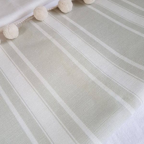 Emile-Grey Grainsack Stripes on an Ivory Linen