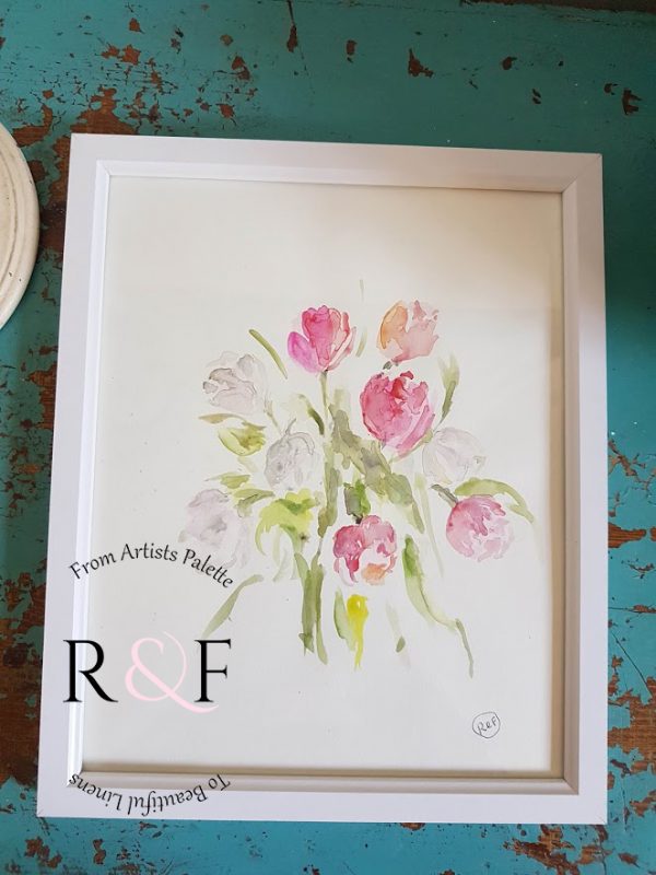 Springs Arrival- Tulips Watercolour Signed Original Framed Painting.