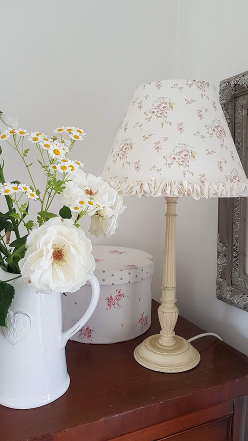 Victorian Posy 30cm Lampshade with raw edge ruffle by Rose and Foxgloves