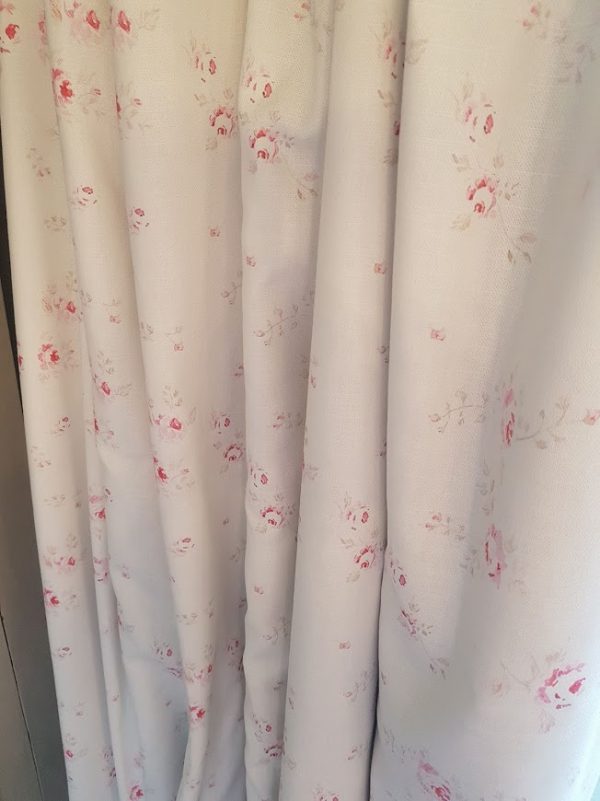 French Faded Roses Linen Fabric by Rose and Foxgloves