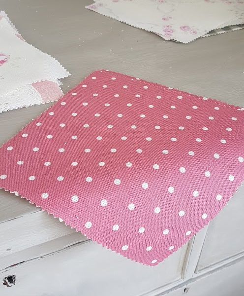Ivory Polka Dots on Berry Linen Country Garden Collection by Rose and Foxgloves