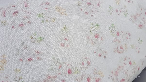 Roses by The Brook Old Pink Style Linen Fabric