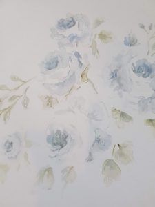 Blue Roses Original signed watercolour card with envelope