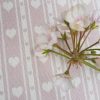 Dusky Rose Pink & Ivory Heart Ticking Linen Fabric