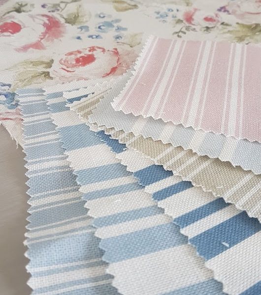 Eiderdown sample choices of striped linen