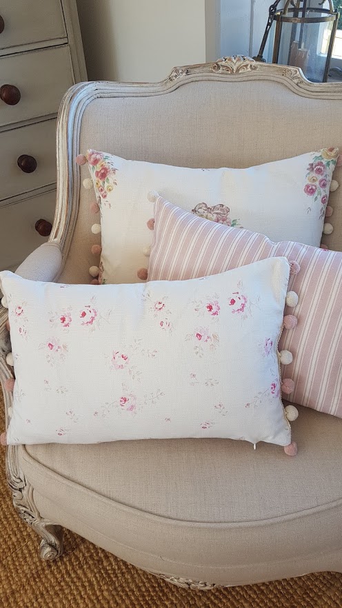 Rose and Foxgloves Faded Floral Cushions