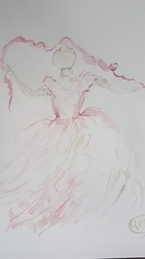 Dance like Noone is Watching Watercolour Painting Rose and Foxgloves