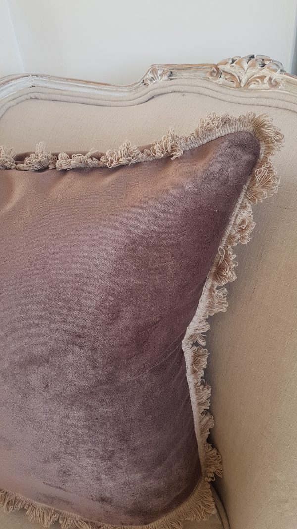 Mocha Velvet Plump Cushion By Rose and Foxgloves