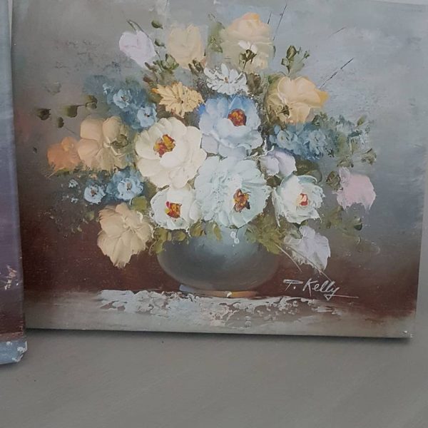 Vintage Floral Roses Oil Painting T Kelly