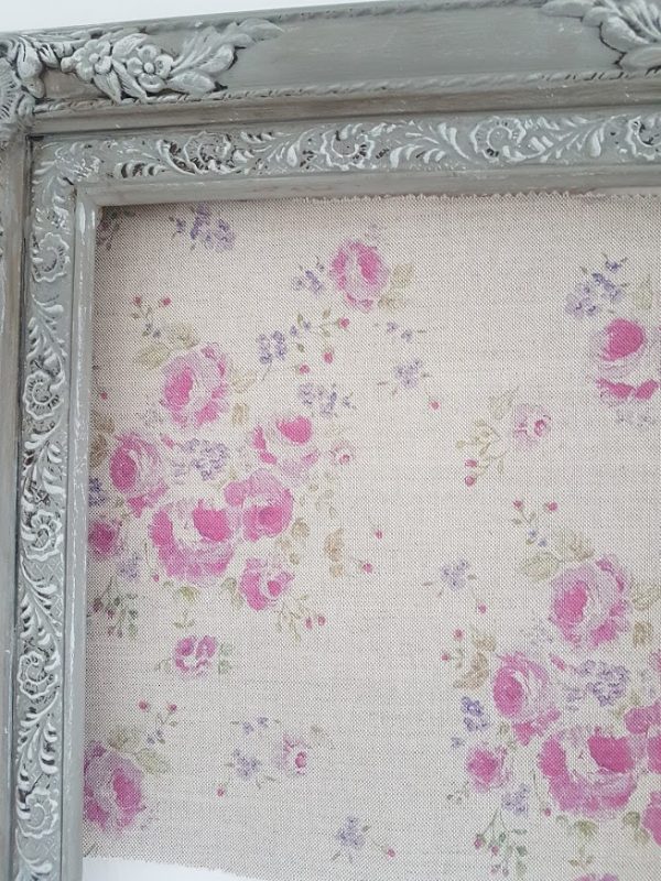 Climbing Roses in Vintage Mulberry on Natural Linen by Rose and Foxgloves