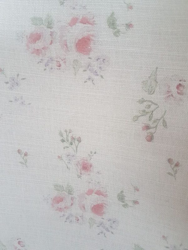 Faded Country Roses on Ivory Linen