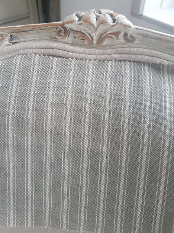 Naturals Collection- Grey Ticking Stripe on Natural Linen