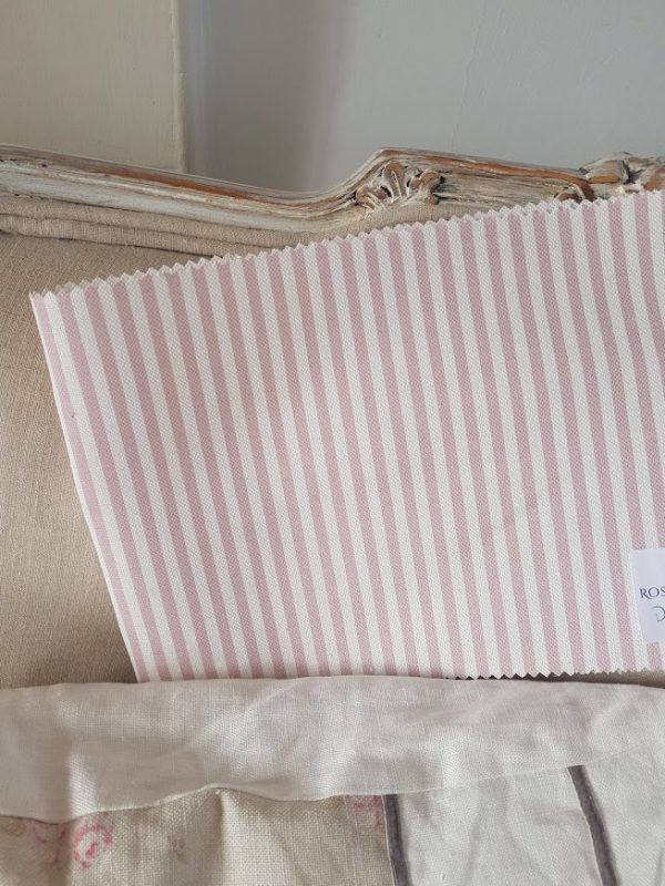 Dusky Pink and Ivory Stripe Linen