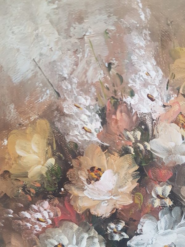 Robert Cox Vintage Floral Roses Framed Signed Oil Painting sold by Rose and Foxgloves