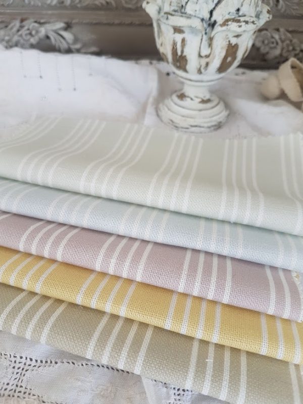 Mattress Stripe Linen Fabrics assorted colours by Rose and Foxgloves