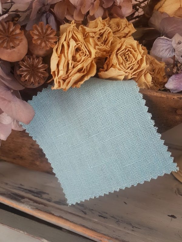 Teal Tumbled and Washed 100% Linen
