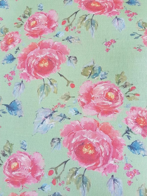 Far from the madding crowd in Blue and Foxgloves Vintage Floral Linen Fabrics
