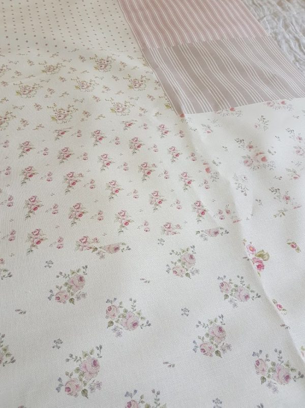 Floral Stripes and Polka Dot Fabric half meter craft sheet by Rose and Foxgloves