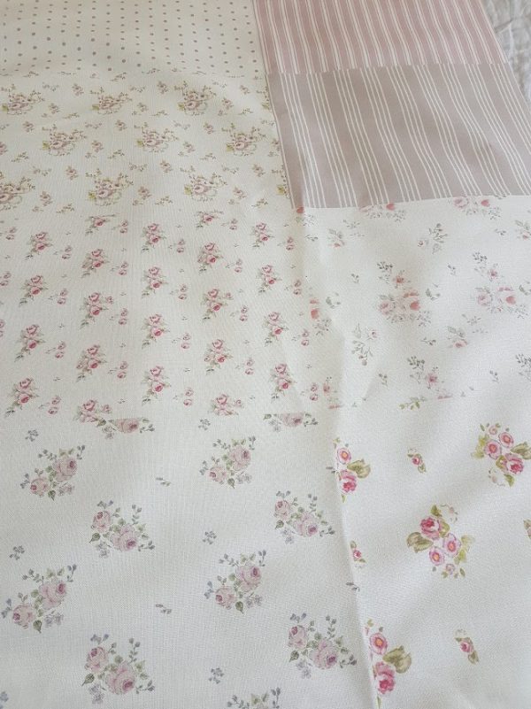 Floral Stripes and Polka Dot Fabric half meter craft sheet by Rose and Foxgloves