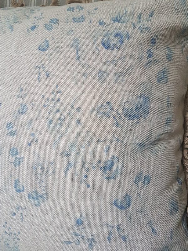 Provence roses cushion in manor blue