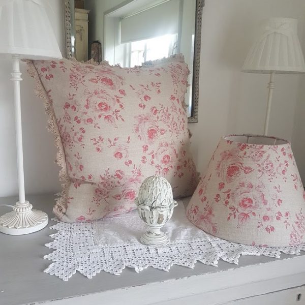 Naturals Collection Provence Red Roses Cushion and Lampshade