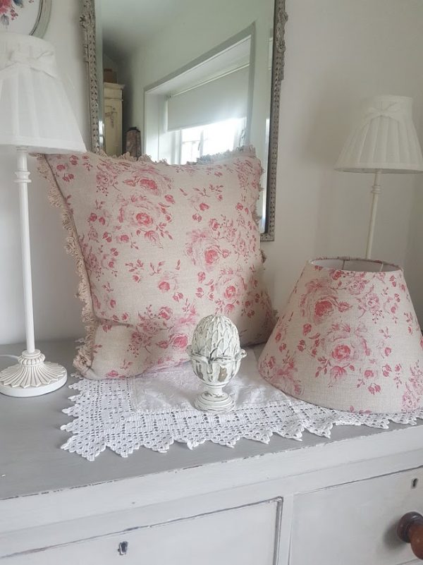 Naturals Collection Provence Red Roses Cushion and Lampshade