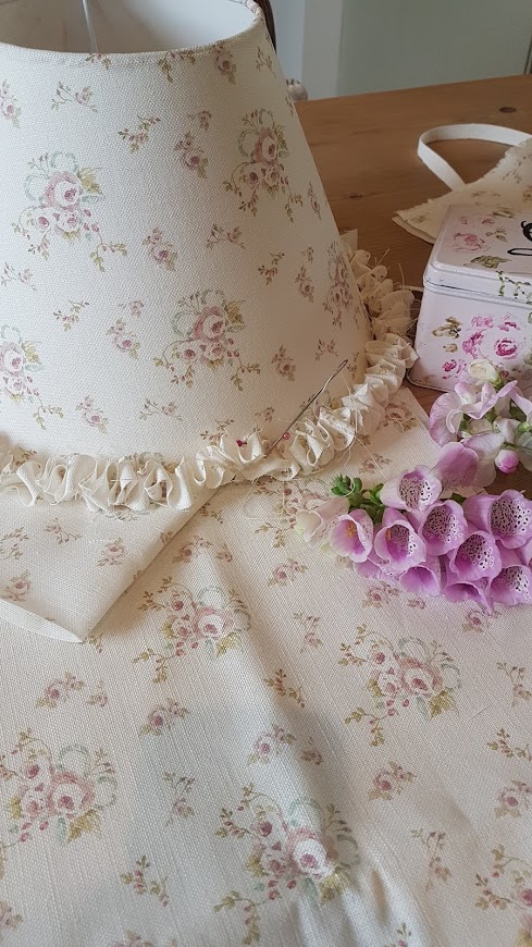 victorian posy vintage ruffle lampshade rose and foxgloves