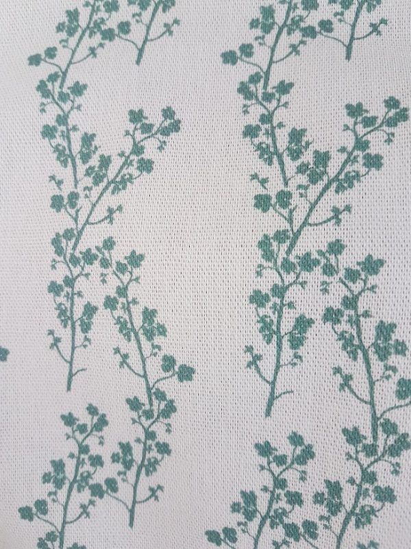 Four Acre Meadow Flowers Dark aqua linen fabric by Rose and Foxgloves