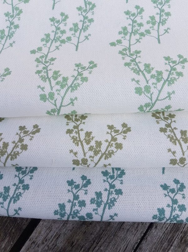 Four Acre Meadow Flowers On Ivory Linen Fabric