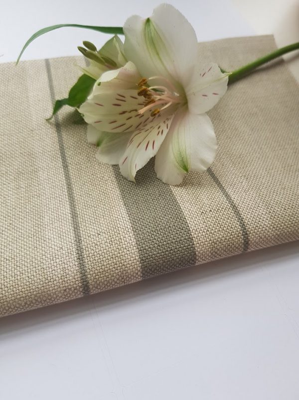 Ink and Stone On natural linen grainsack stripes by Rose and Foxgloves