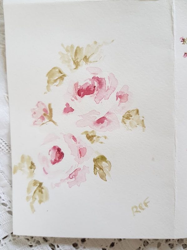 A4 watercolour roses set of paintings by Rose and Foxgloves