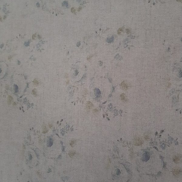 Anais Faded French roses on Natural linen fabric