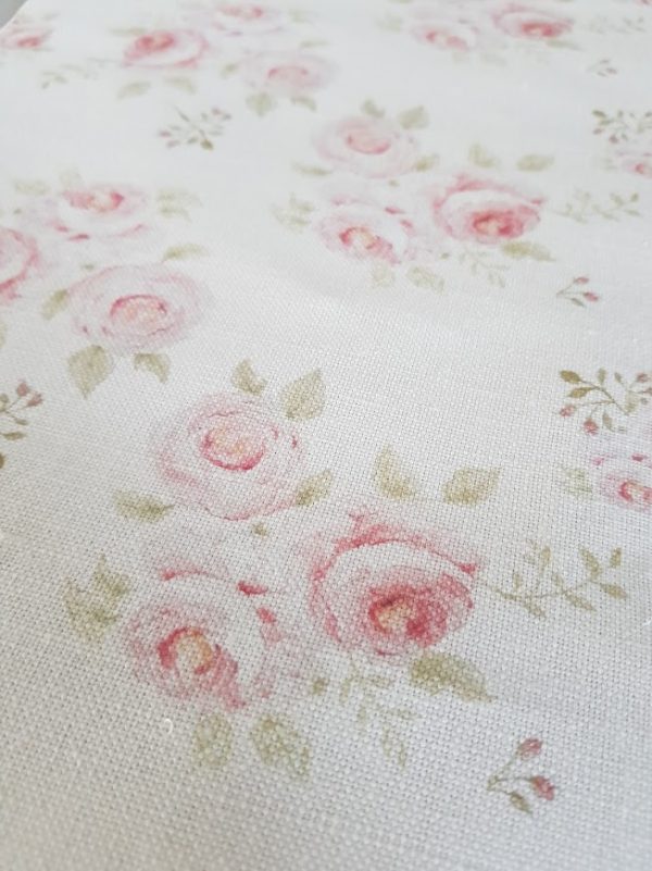 A Bonny Lass Faded Floral linen fabric by Rose and Foxgloves
