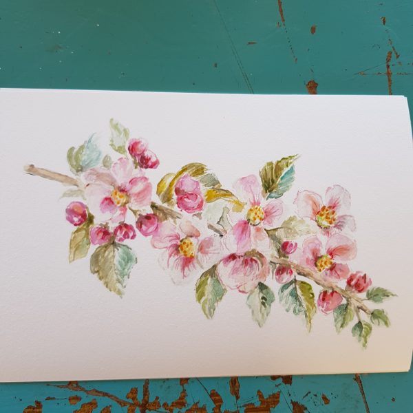 Apple Blossom Limited Edition Watercolour Giclée Print by Rose and Foxgloves - A5 Size