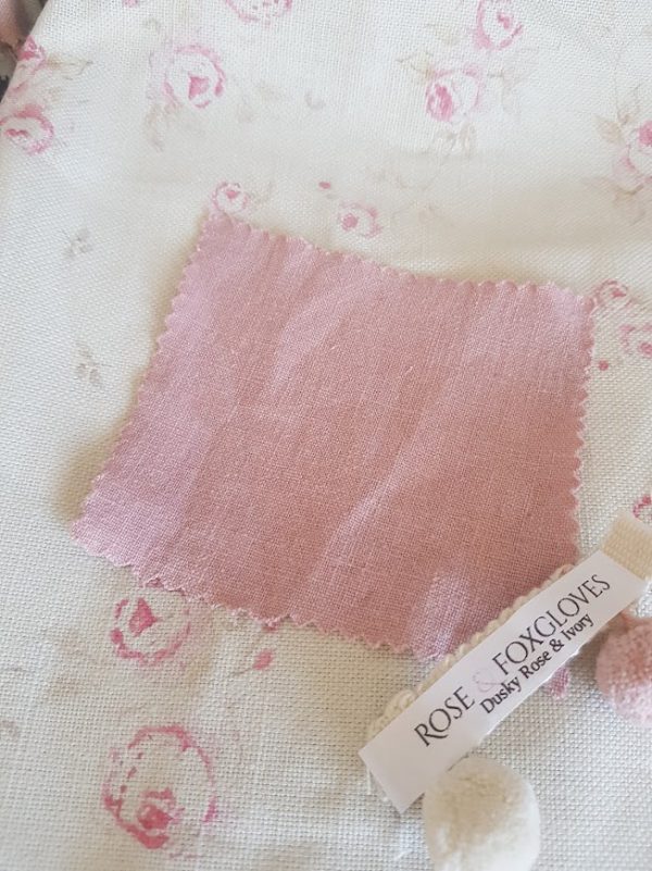 Peony cotton linen mix stonewashed fabric by rose and foxgloves