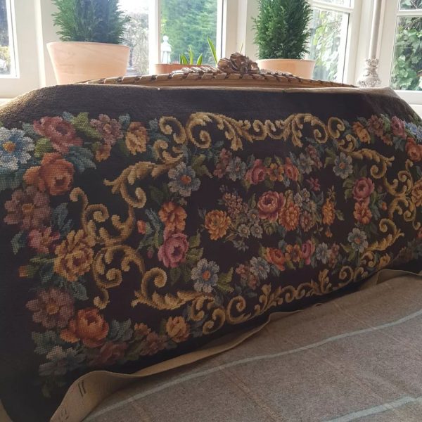 Vintage woollen needlepoint french sofa cover-
