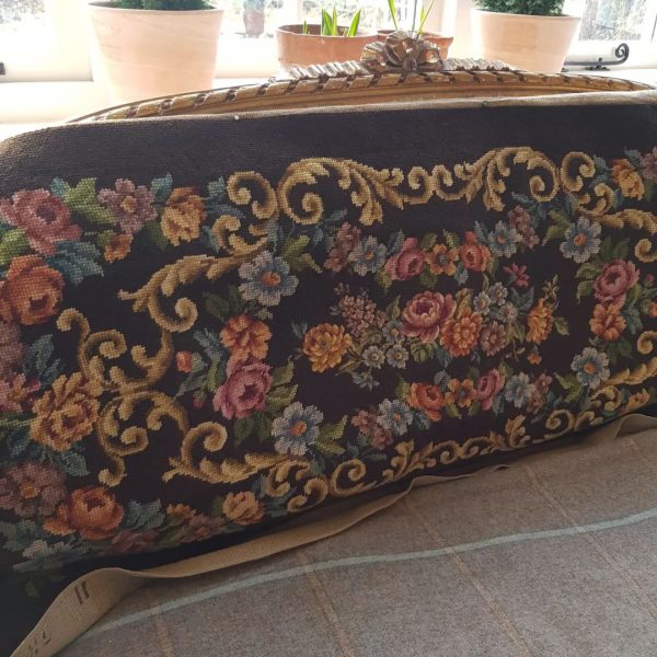 Vintage woollen needlepoint french sofa cover-