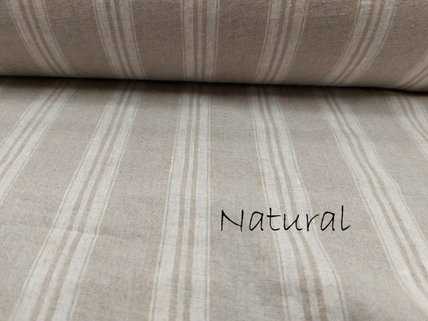 Gustavian stripe natural linen by Rose and Foxgloves