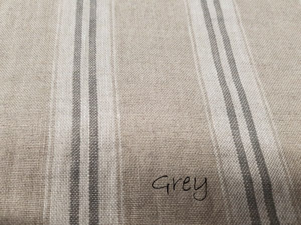 Grey Gustavian Stripe Washed Linen
