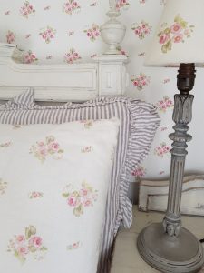 Eidelweiss Vintage Faded Floral Ditsy Roses Wallpaper by Rose and Foxgloves
