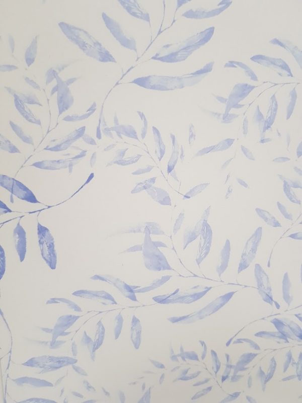 Faded Leaves in blue wallpaper by rose and foxgloves