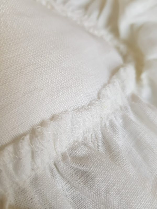 Pair Of French White 100% Linen Ruffle Shabby Pillow Shams