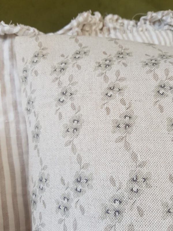 Chloe Grey Floral on a Natural Linen