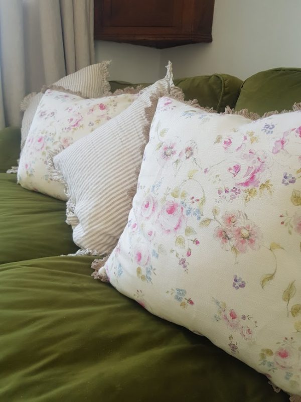 Roses and Clematis cushions by rose and foxgloves
