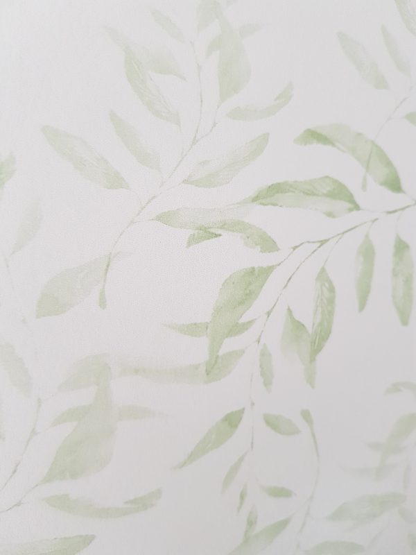 Faded Leaves in Green Wallpaper