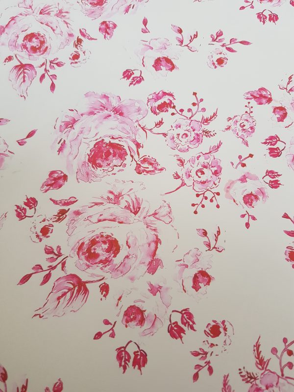 Provence Roses Wallpaper in Red