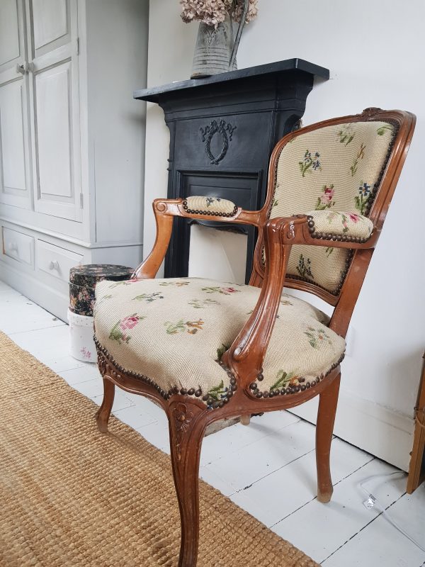 Antique needlepoint chair