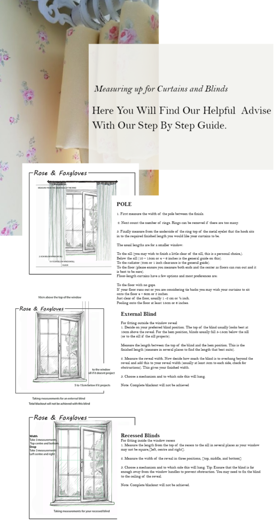 Measuring for Curtains and Blinds – Rose and Foxgloves